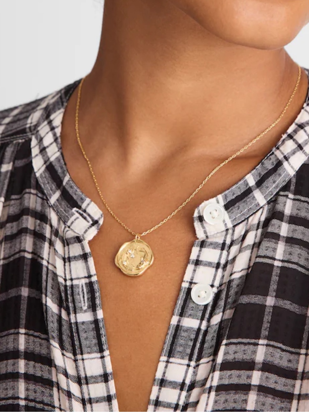 Madewell Gold Zodiac Pendant Necklace Pisces